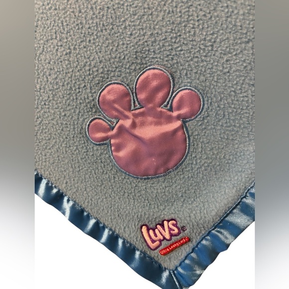 VTG Luvs Blues Clue Lovey Blanket Fleece Satin Blanket Baby Infant Retro Sooth - Picture 3 of 4